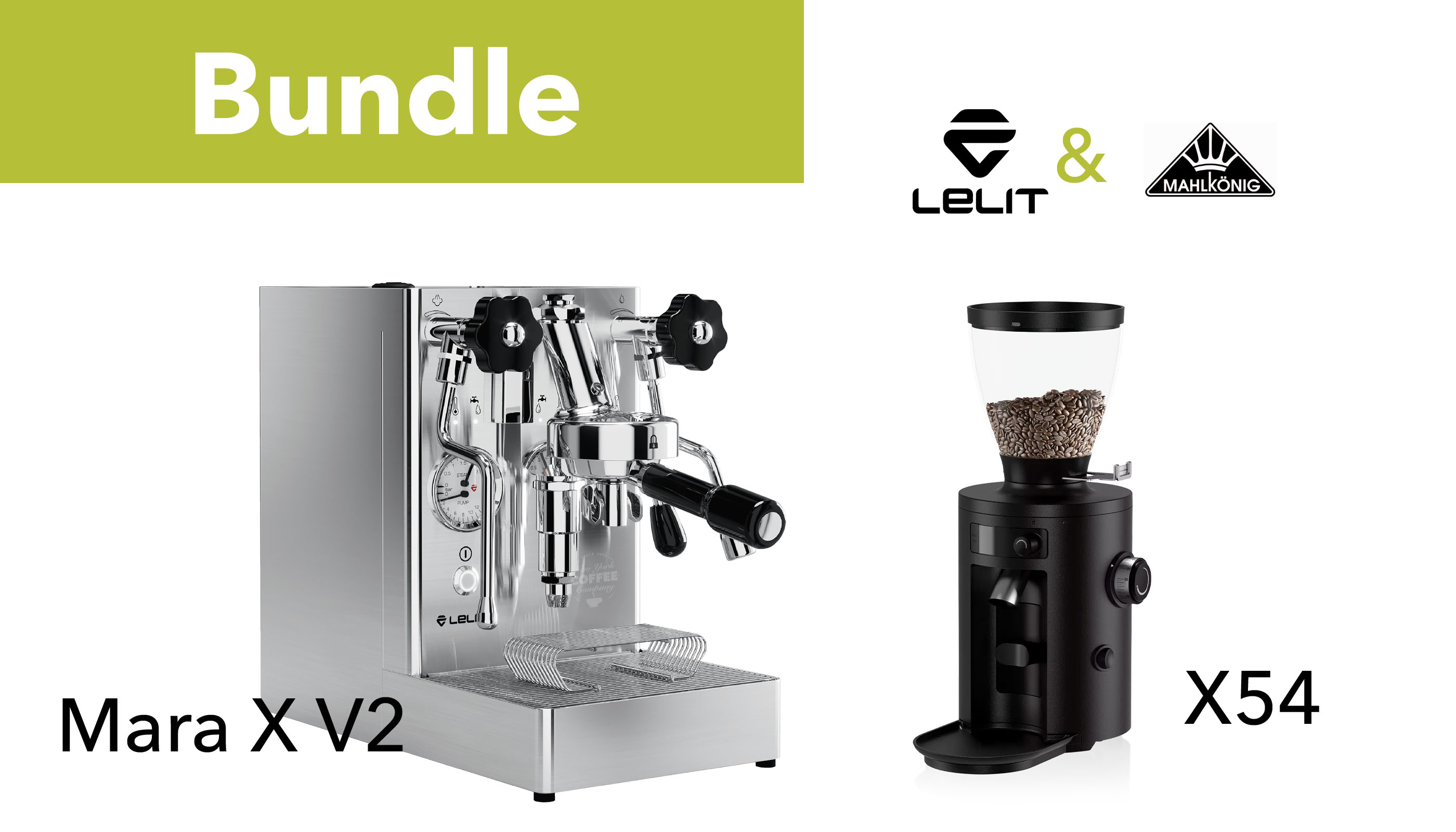 Lelit Mara PL62X V2 and Mahlkönig X54 black Bundle