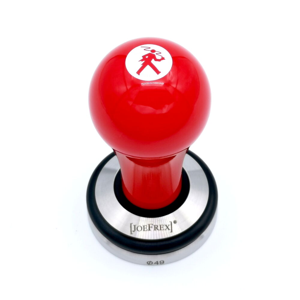 Olympia Express Tamper red with logo, 49 mm
